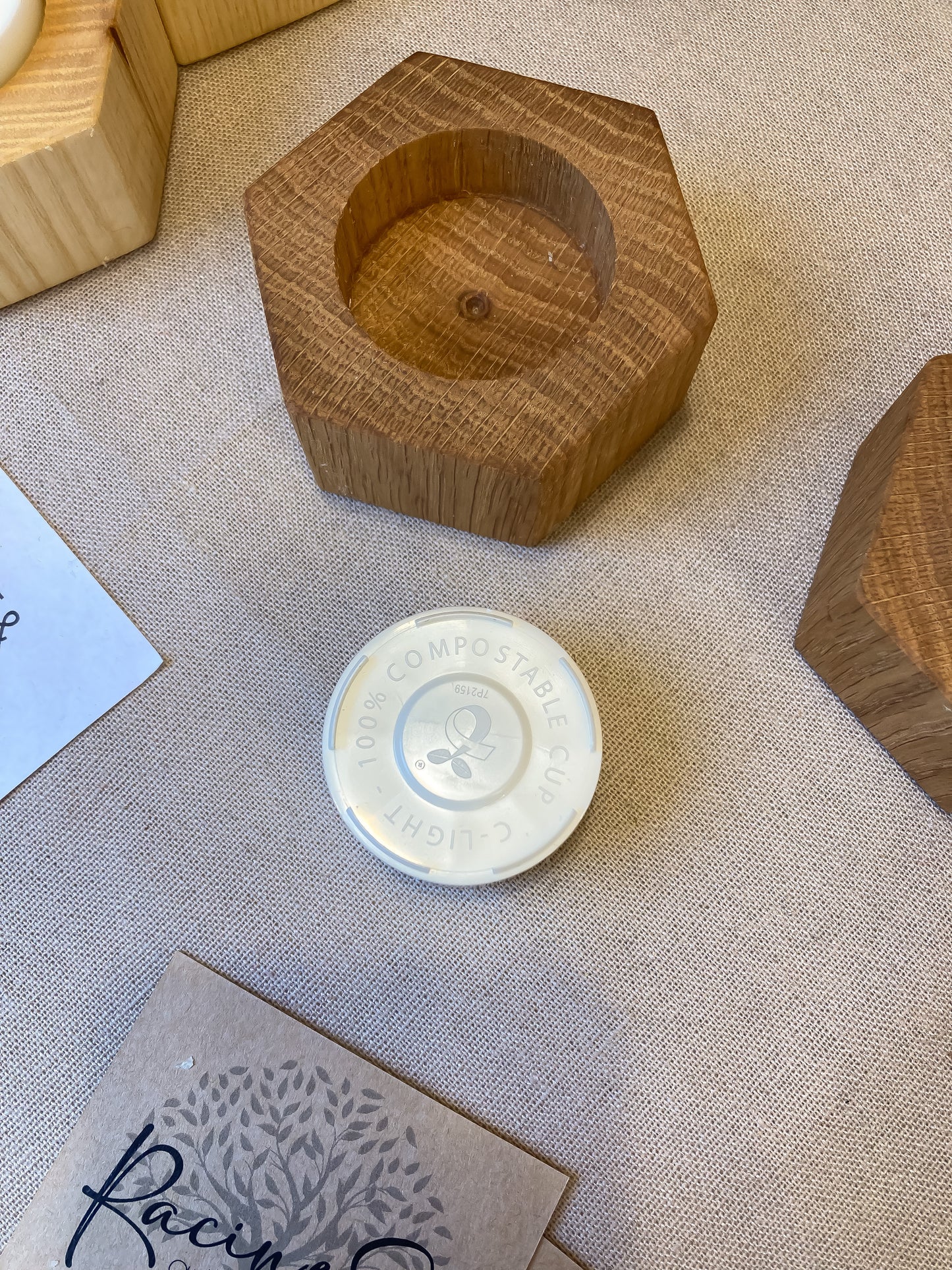 Lot de 3 bougeoirs chauffe-plat et leurs bougies en cire de colza