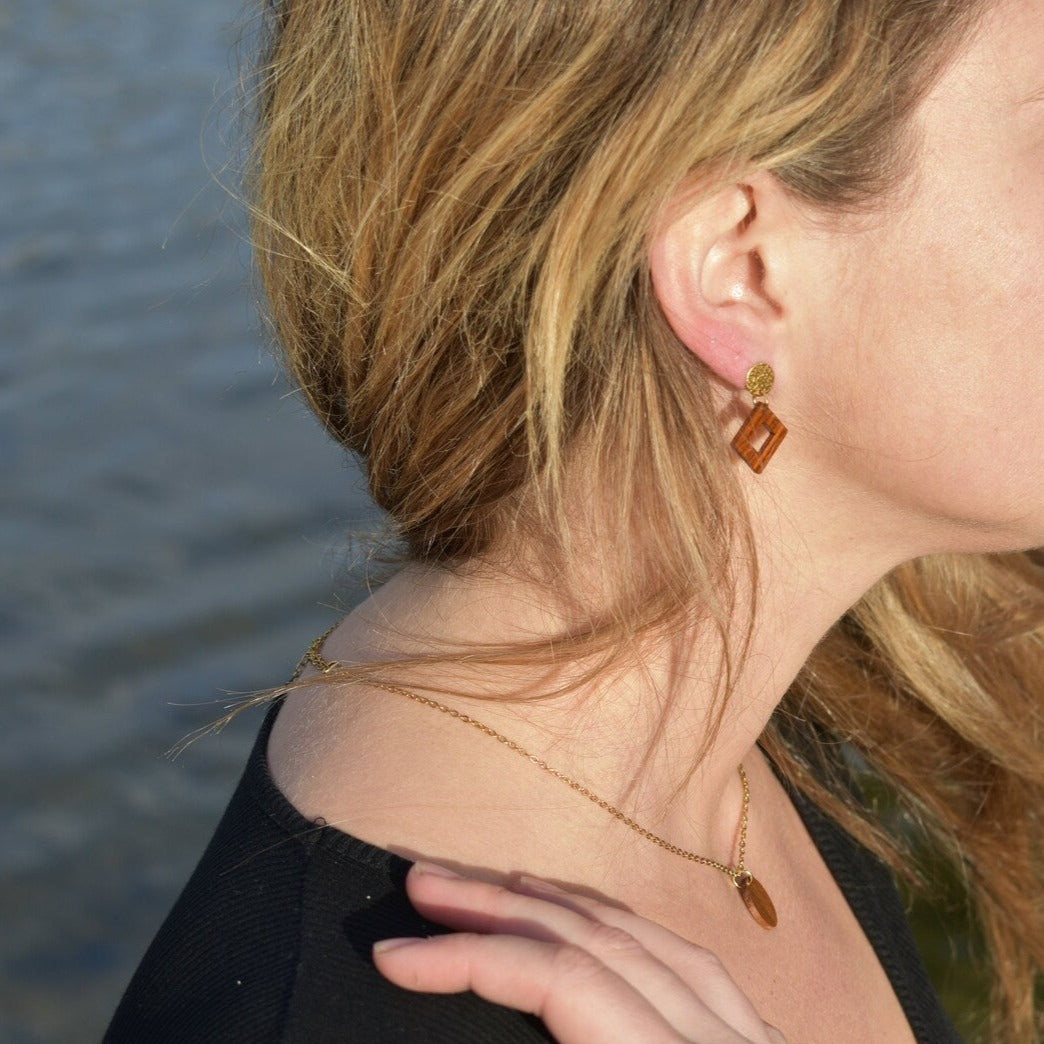 Clavos cuadrados de madera - Dorados