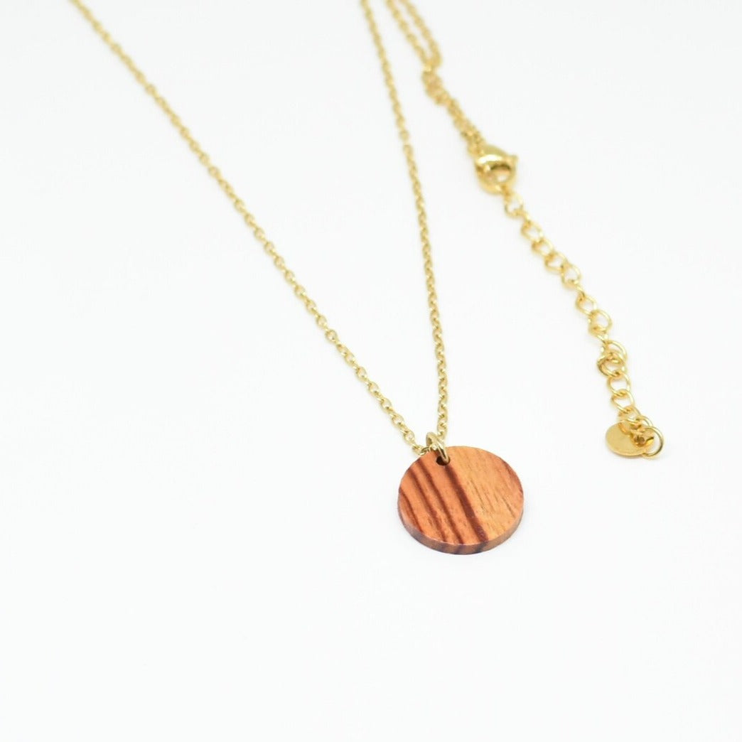 Round wooden necklace - Gold