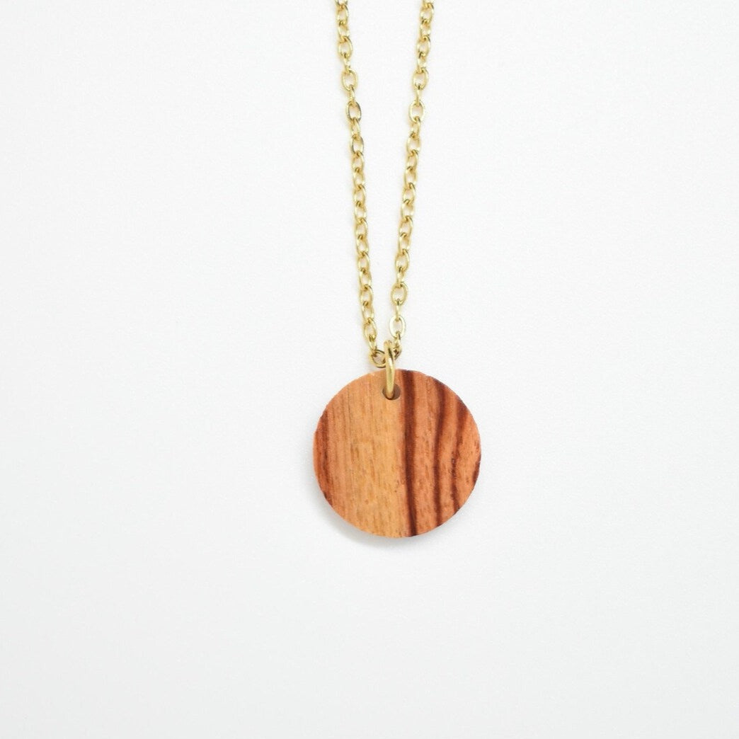 Round wooden necklace - Gold