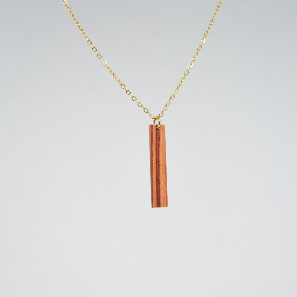 Wooden Bar Necklace - Gold