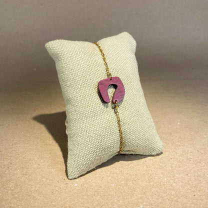 Bracelet léopard en bois - Doré