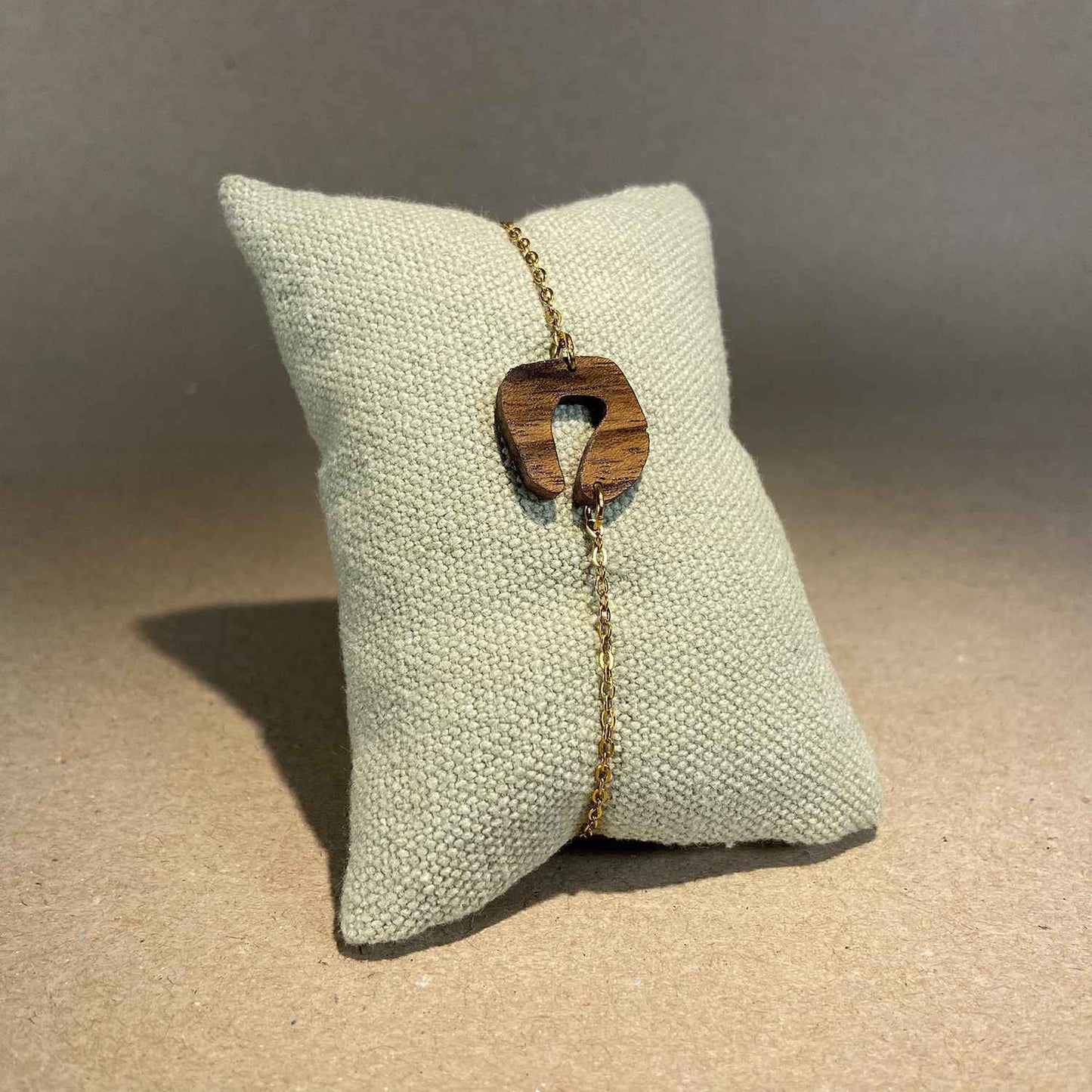 Bracelet léopard en bois - Doré