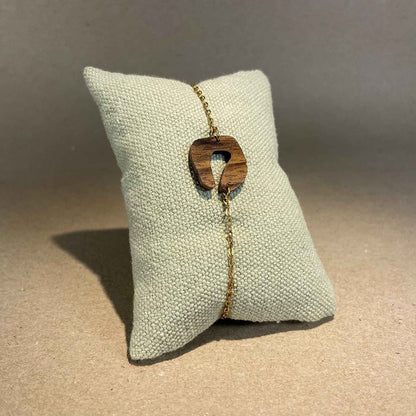 Bracelet léopard en bois - Doré