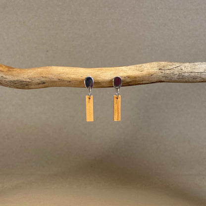 Clous goutte & barre en bois - Argentés