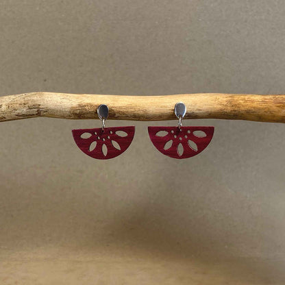 Clous demi-rond dentelle en bois - Argentés