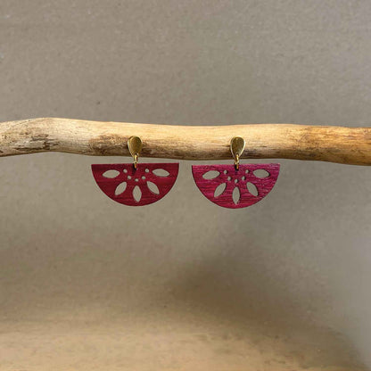 Clous demi-ronds dentelle en bois - Dorés