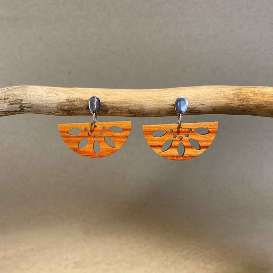 Clous demi-rond dentelle en bois - Argentés