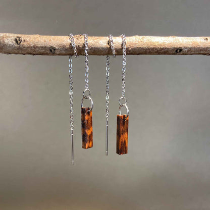 Chaînettes multi-positions en bois - Argentées
