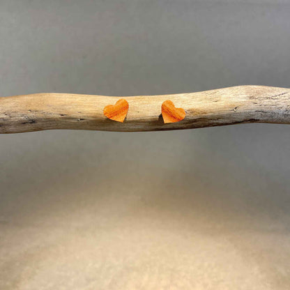 Petites puces d'oreilles cœurs en bois